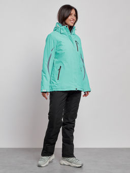 Горнолыжный костюм женский зимний бирюзового цвета 03350Br