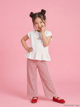 Bisiklet Yaka K?z ?ocuk Bluz ve Pantolon