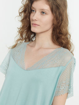 Комплект женский (джемпер, бриджи) зеленый с акварельными цветами - Mark formelle фото 6