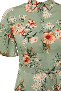 TRENDYOLMILLA Siyah Kusakl? Puantiyeli Maxi Viskon Dokuma Gomlek Elbise TWOSS19EL0094  фото 20