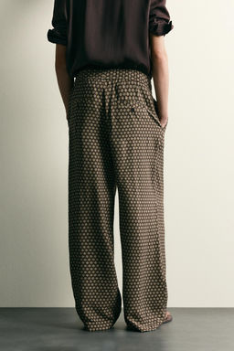 PANTAL?N CINTURA JOGGER ESTAMPADO / Marr?n - Zara фото 3