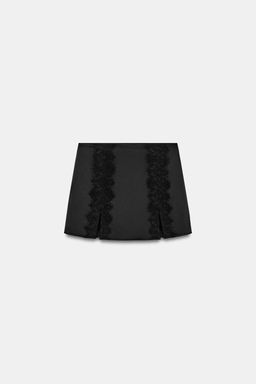FALDA PANTAL?N ENCAJE ABERTURAS / Negro - Zara фото 6