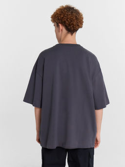 Футболка мужская серая с принтом "Беловежская пуща" сталь +печать 111892