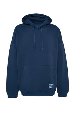 TRENDYOL MAN Antrasit Buyuk Beden Oversize Basic Rahat Kapusonlu Etiketli Ici Polarl? Sweatshirt TMNAW24AO00000 - Trendyolmilla фото 33