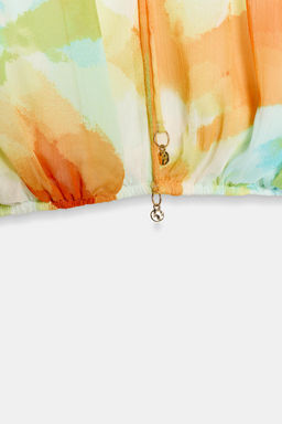 BLUSA CORTA ESTAMPADA / TYEAMARILLO