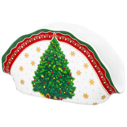 Салфетница 14,5*4,5*7,5 см "Новогодняя елка" красный узор NEW BONE CHINA