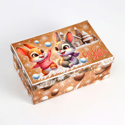 Набор подарочных новогодних коробок 10 в 1 Зверята, 32.5?20?12.5 - 12?7?4 см