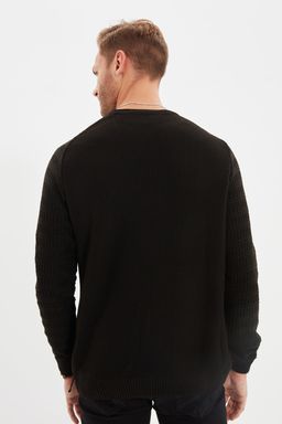 TRENDYOL MAN Gri Slim Fit Dar Kesim Bisiklet Yaka Kol Dokulu Desenli Reglan Kol Triko Kazak TMNAW22KZ0380 - Trendyolmilla фото 5