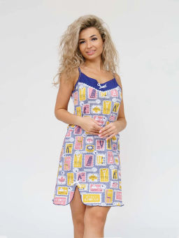 Ночная сорочка женская , цвет синий желтый красный