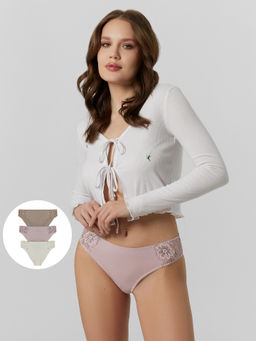 Цена за 2 штуки! Трусы слипы женские в наборе, 3 шт