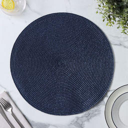 Цена за 12 шт. Салфетка сервировочная на стол Доляна «Лофт», d=38 см, синяя