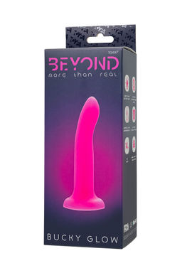 Фаллоимитатор, светящийся в темноте, Beyond by Toyfa Bucky Glow, силикон, розовый, 14 см