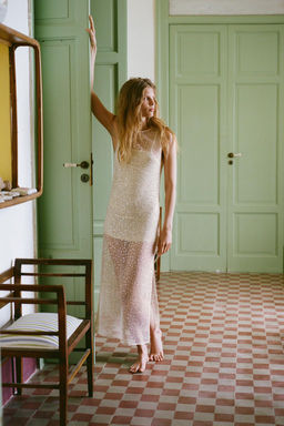 VESTIDO MIDI LENTEJUELAS / Crudo - Zara фото 10