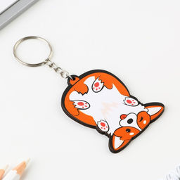 Цена за 2 шт. Брелок для ключей деревянный «Корги перевернутая», 4.7×6 см