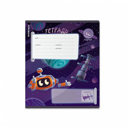 Цена за 10 шт. Тетрадь школьная ученическая ErichKrause Русский космос, 12 листов, клетка, выборочный УФ-лак (в плёнке по 10 шт.)_MIX-PACK  фото 7