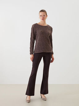 Bisiklet Yaka Ajurlu Kad?n Triko Kazak