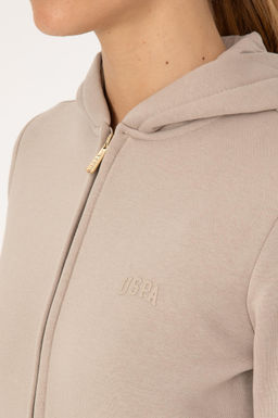 Kad_n Ta_ Kap__onlu _ardonlu Fermuarl_ Sweatshirt