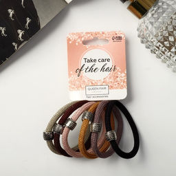 Резинки для волос «Спорт люкс», набор 6 шт., классика орнамент, 5 см