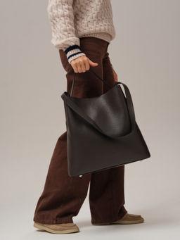 Кожаная сумка шоппер Olga DBR 30948 коричневый шоколад  фото 7