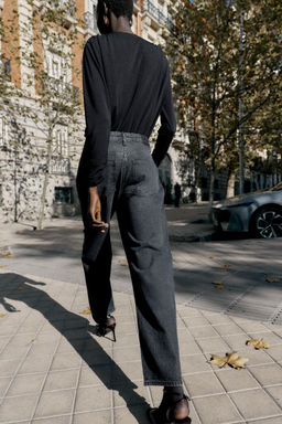 Z1975 LOOSE STRAIGHT HIGH-WAIST SHINY JEANS - Zara фото 8