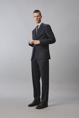 PANTAL?N REGULAR FIT TRAJE CUADROS / Marino oscuro