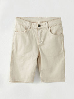 Bask?l? Gabardin Erkek ?ocuk ?ort