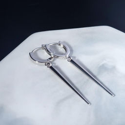 Серьги металл Шипы удлинённые, цвет серебро - Queen fair фото 2
