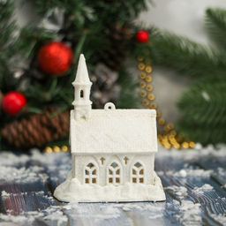 Цена за 2 шт. Ёлочная игрушка Снежный замок 66 см, белый