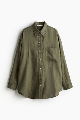 Camisa oversize de lino - H&m фото 6
