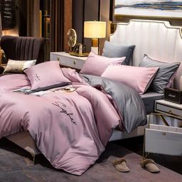 КПБ Mency однотонный с вышивкой MENO017 Евро