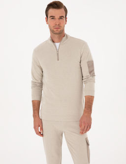Bej Regular Fit Sweatshirt