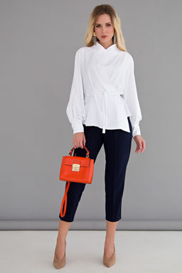 Блуза Идеальная асимметрия (белая) Б1525-11 - Lt collection фото 9