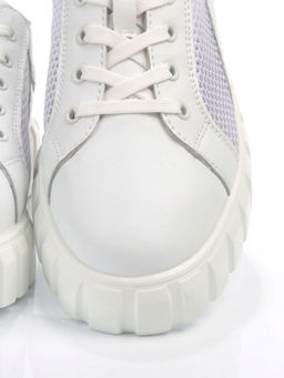 03-PDA93-1 WHITE Полуботинки спортивные женские (натуральная кожа, сетка) - No name фото 14