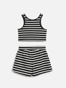 ACOOLA / Набор детский для девочек ((1)майка и (2)шорты) Durian_set черная полоска  фото 2