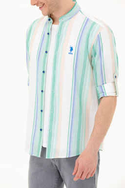 Мужская зеленая рубашка с длинным рукавом - U.s. polo assn фото 6