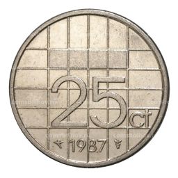 25 центов 1987 года Нидерланды
