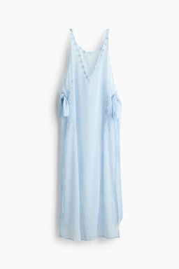 Vestido playero de gasa con bordado
