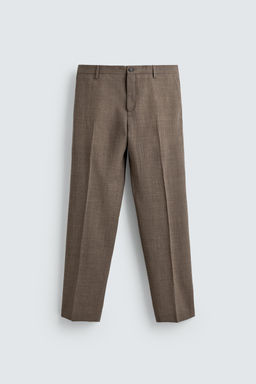 PANTAL?N TRAJE ESTRUCTURA 100% LANA / Marr?n vigor?