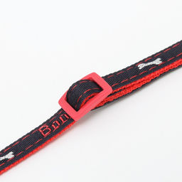 Ошейник Джинс полиэстер с бубенчиком, 34 х 1 см, черно-красный - Пижон фото 8