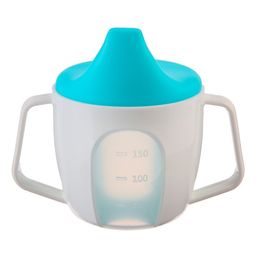 Тренировочный Поильник - чашечка 2в1, 150 мл., твердый носик, цвет голубой - Крошка я фото 2
