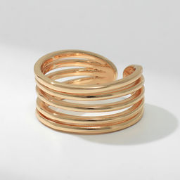 Кольцо металл Тренд три полосы, мини, цвет золото, безразмерное