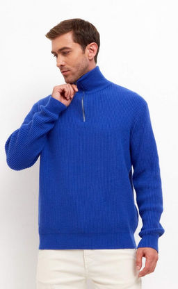 Джемпер мужской с воротом на молнии F310-0515Rus синий - Fine joyce фото 12