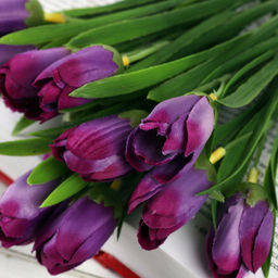 Цена за 10 шт. Цветок искусственный Букет тюльпанов 34 см 6 веток / NT596 /уп 600/ - Галеонтрейд фото 35