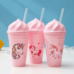 Цена за 12 шт. Стакан Сказочный единорог, 450 мл, с крышкой и трубочкой, рисунок МИКС - Simaland фото 4