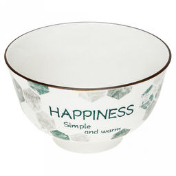 "Счастье" Пиала фарфоровая 320мл, д11,3х6,4см, с деколью, отводка (Китай)