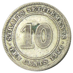 10 центов 1926 года Стрейтс Сетлментс