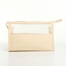 Косметичка на молнии, треугольная, с сеткой, бежевая - Simaland фото 2