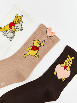 Winnie the Pooh Bask?l? Kad?n Soket ?orap 3l?