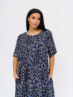 Платье женское, цвет черный синий