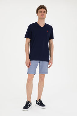 Футболка мужская U.S. Polo Assn базовая темно-синяя из хлопка фото 11